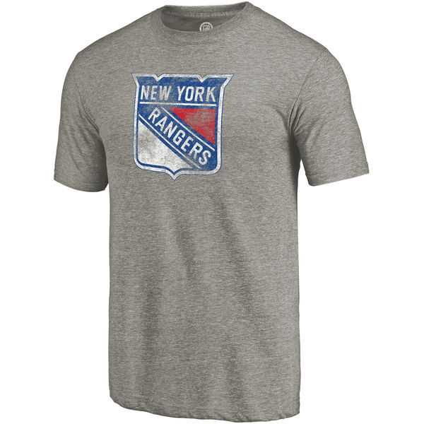 Men's New York Rangers Distressed Team Primary Logo Tri Blend T-Shirt Gray FengYun,We sell and wholesale Men's New York Rangers Distressed Team Primary Logo Tri Blend T-Shirt Gray FengYun on line form chian!